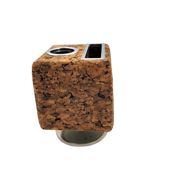 Vintage Cork Rotating Desk Pen Pencil Holder Park Sherman Mid Century Modern MCM - Picture 1 of 9